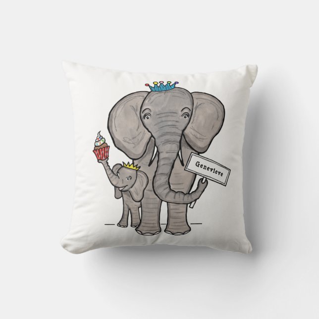 Almofada Elefante Personalizado e Cushion Bebês (Frente)