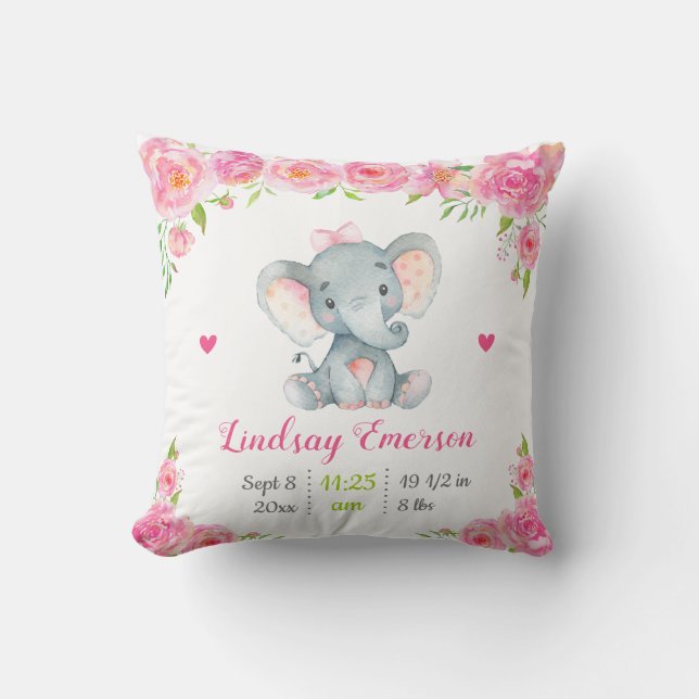 Almofada Elefante-presente-Chá de fraldas-Presente de Garot (Frente)