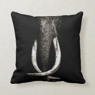 Almofada Elefante Preto e Branco Ameaçado