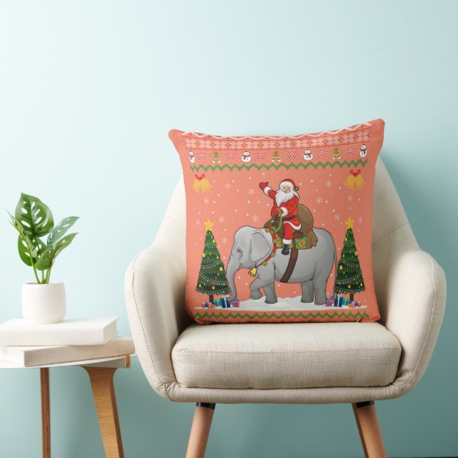 Almofada Elefante Ugly Xmas Papais noeis De Presente Andand (Cadeira)