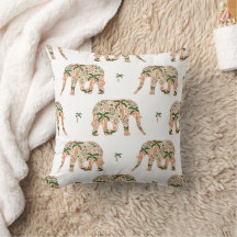 Elefantes Ornados com Paisley Floral Indiano