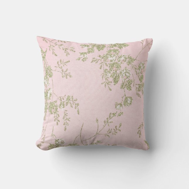 ALMOFADA ELEGANCE PINK GREEN FLORY CUSHION (Frente)