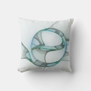 Almofada Elegância de Abstrato Cinza de azul-turquesa de a