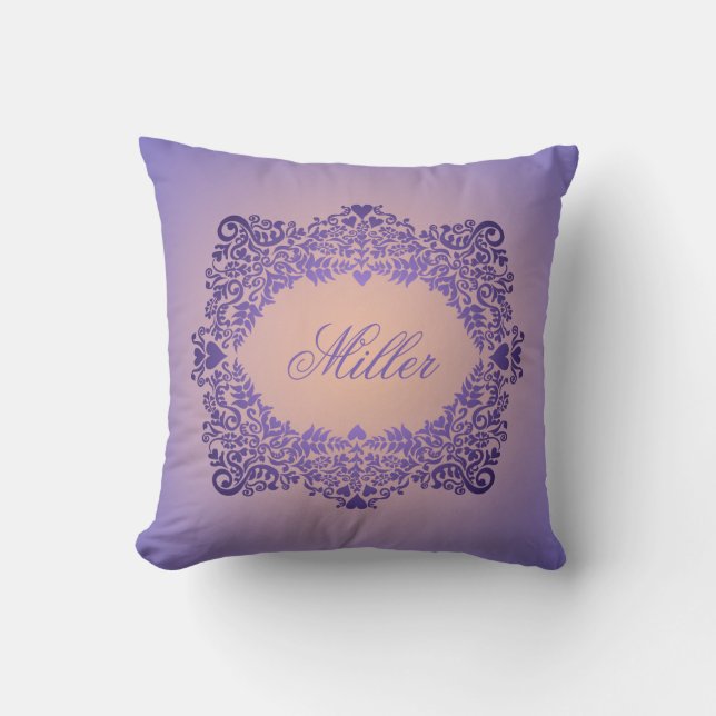 Almofada Elegância de lavanda Personalizada (Frente)