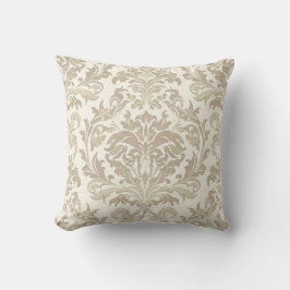 Almofada Elegância de Marfim Barroco Damasko Clássico Antig
