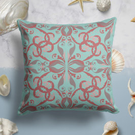 Almofada Elegância do ornamentado em Mint Aqua