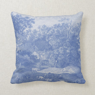 Almofada Elegância gasto do país de Azul Labuta de Jouy