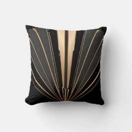 Almofada Elegância Geométrica em Art Deco Dourado