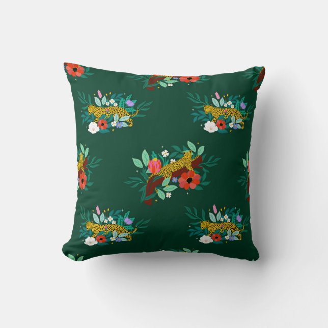 Almofada Elegância Tropical Leopardo (Frente)