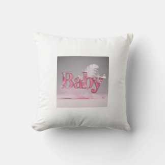Almofada Elegant Baby Girl Pink Typography | Floral & Butte