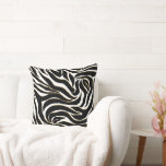 Almofada Elegant Black Gold Zebra White Animal Print<br><div class="desc">This stylish trendy hand-drawn gold and black zebra animal print, a beautiful exotic animal hand-painted design, is perfect to add a glam, luxury sense to any special event or decor. A chic zebra animal print, safari, jungle wild modern design filled with black and yellow gold blend zebra wavy lines and...</div>