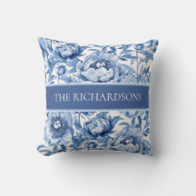 Elegant Blue and White Flowers Floral Pattern