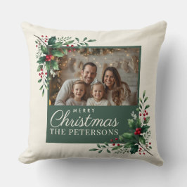 Almofada Elegant Botanical Photo Christmas Pillow