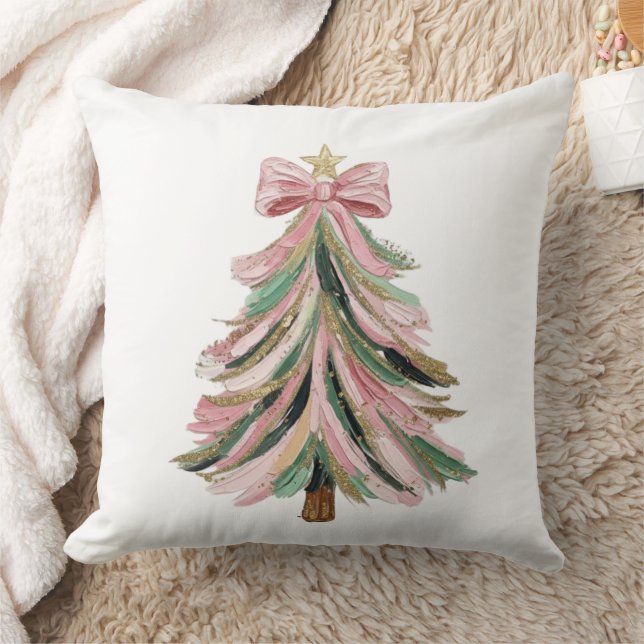 Almofada Elegant Brushstroke Christmas Tree Pillow (Cobertor)