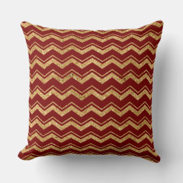 Almofada Elegant Burgundy & Gold Christmas Pillow – Luxury 
