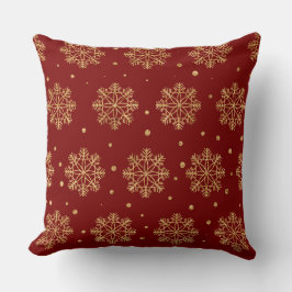 Almofada Elegant Burgundy & Gold Christmas Pillow – Luxury 