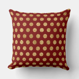 Almofada Elegant Burgundy & Gold Christmas Pillow – Luxury