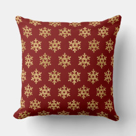 Almofada Elegant Burgundy & Gold Christmas Pillow – Luxury