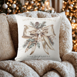 Almofada Elegant Christmas Bow Personalized Pillow