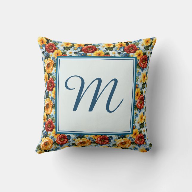 Almofada Elegant Colorful Personalized Modern Floral Chic (Verso)