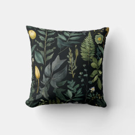 Almofada Elegant Dark Botanical Throw Pillow