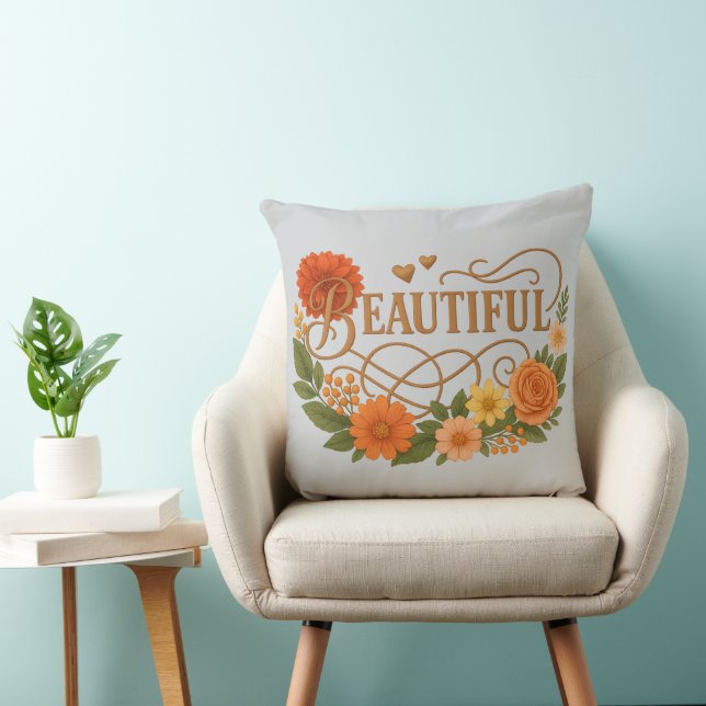 Almofada Elegant Embroidered Style Throw Pillow (Cadeira)