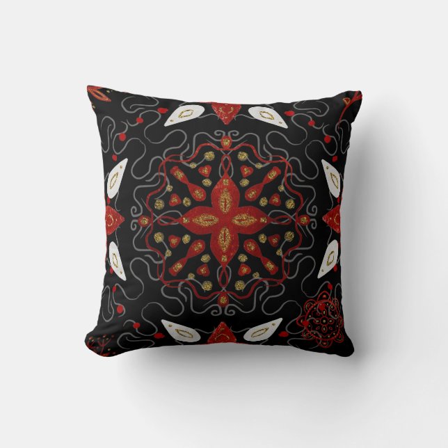 Almofada Elegant, festive feel symmetrical floral pattern (Frente)