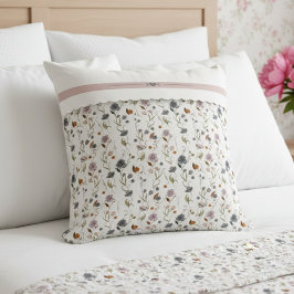 Almofada Elegant Floral Pattern Cottagecore Throw Pillow