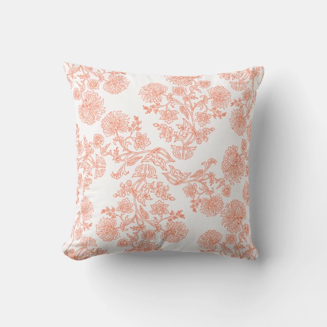 Almofada Elegant Floral Pattern Throw Pillow – Modern  (Frente)