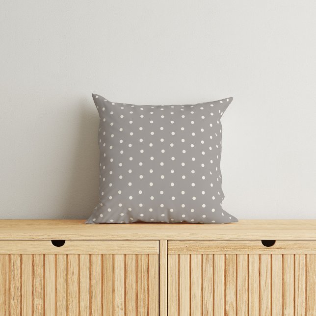 Almofada Elegant Gray Polka Dot Baby Throw Pillow (Criador carregado)