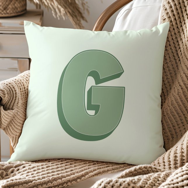 Almofada Elegant Letter G Monogram Personalized Initial (Criador carregado)