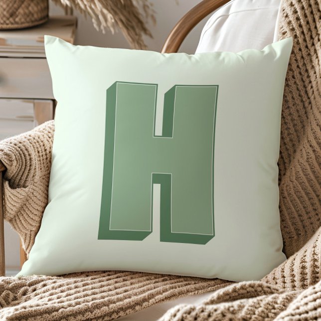 Almofada Elegant Letter H Monogram Personalized Initial (Criador carregado)