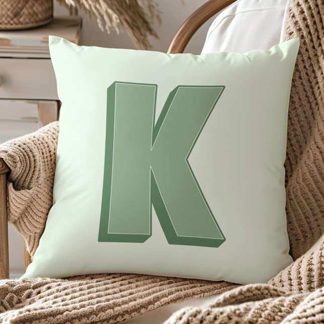 Almofada Elegant Letter K Monogram Personalized Initial (Criador carregado)