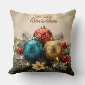 Almofada Elegant Merry Christmas Ornament Pillow