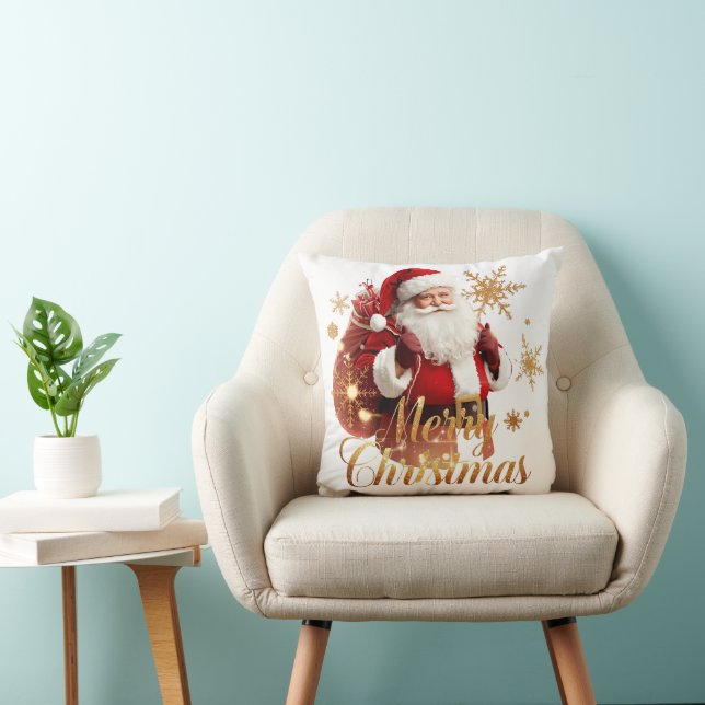 Almofada Elegant Merry Christmas Santa Claus (Cadeira)