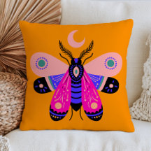 Elegant Moth with Crescent Moon Vibrant Yellow
