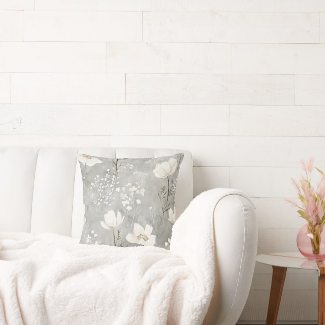 Almofada Elegant Neutral Floral Design (Sofá)