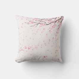 Almofada Elegant Pink Cherry Blossom Floral Throw Pillow