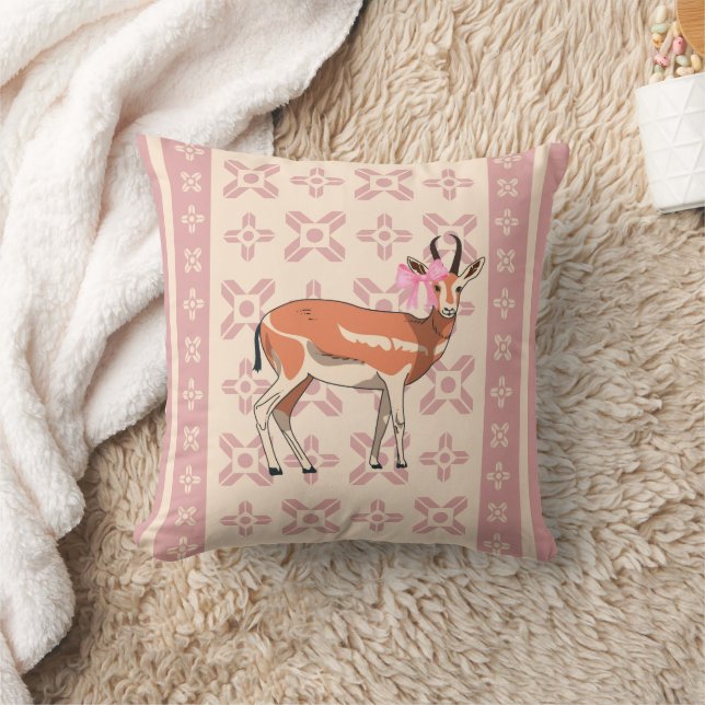 Almofada Elegant Pink Doe-patterned Christmas Pillow (Cobertor)