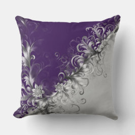 Almofada Elegant Purple and Silver Accents