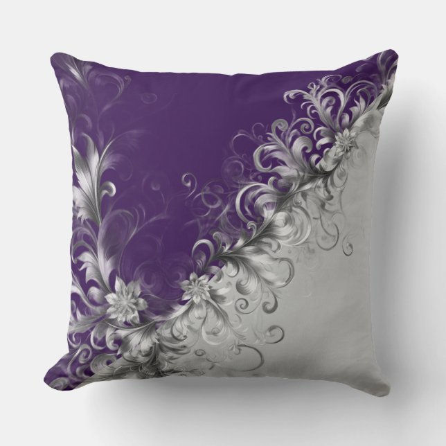 Almofada Elegant Purple and Silver Accents (Frente)
