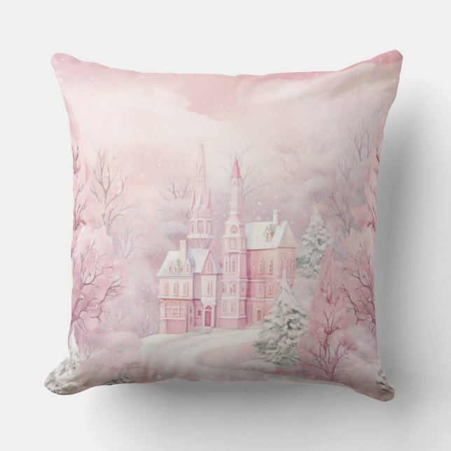 Almofada Elegant Purple Christmas Throw Pillow  (Frente)