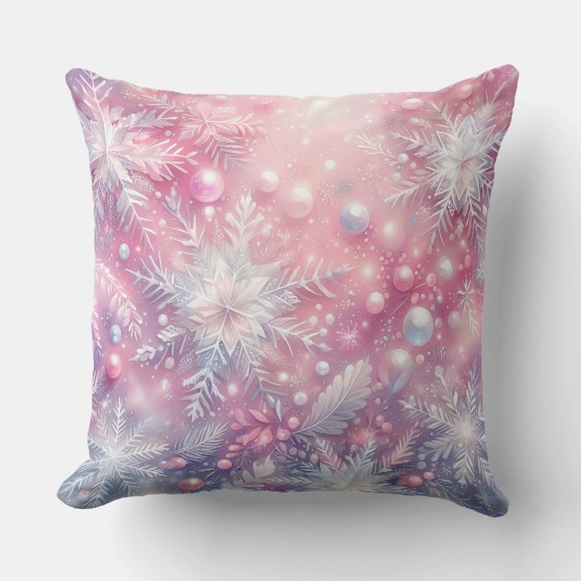Almofada Elegant Purple Christmas Throw Pillow  (Frente)