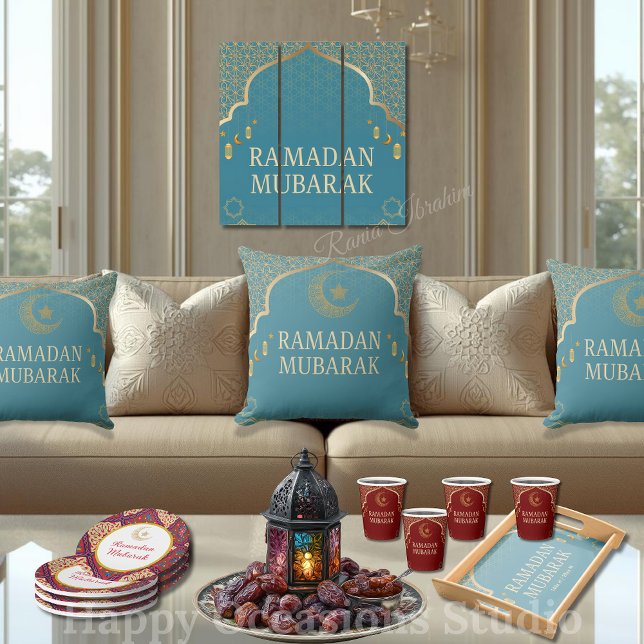 Almofada Elegant Ramadan Mubarak Throw Pillow (Criador carregado)