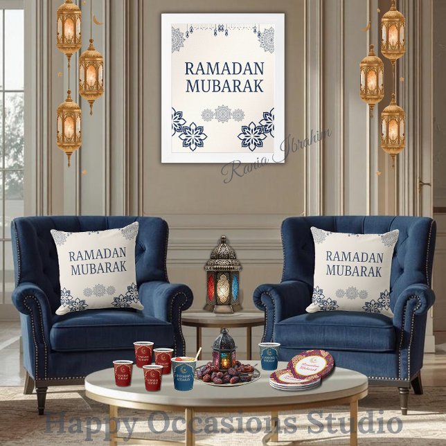 Almofada Elegant Ramadan Mubarak Throw Pillow (Criador carregado)