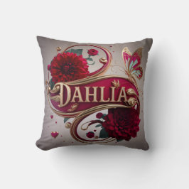 Almofada Elegant Red Dahlia Flower Art