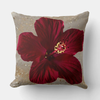 Almofada Elegant Red Hibiscus Flower Throw Pillow | Tropica