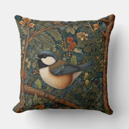 Almofada Elegant Retro Art Nouveau woodland bird