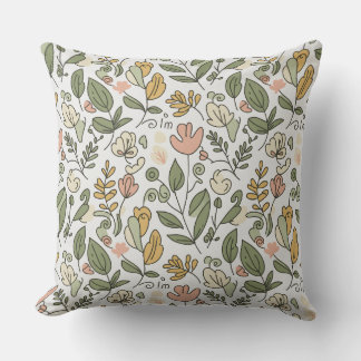 Almofada Elegant rustic spring foliage red throw pillow