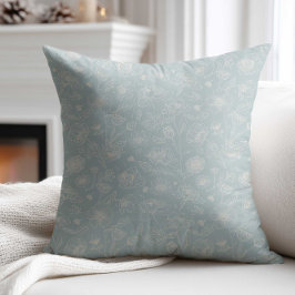 Almofada Elegant Sage Green Flower Throw